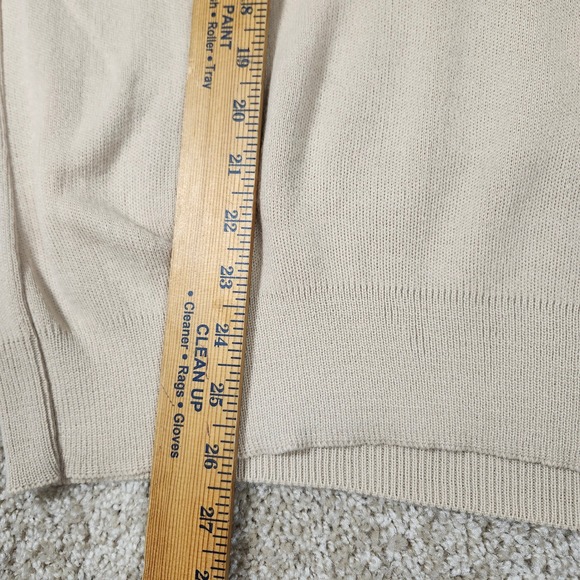 Pinnacle Made in USA Beige Knit V-Neck Sweater Men's XL Vintage 70s-80s - Picture 5 of 7